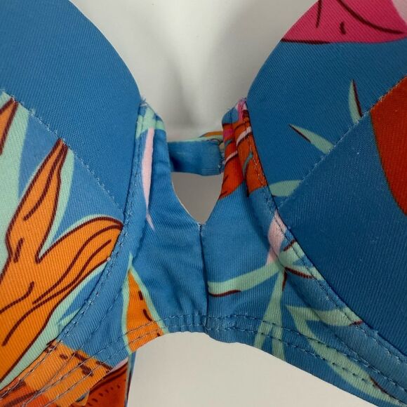 Blushing Brunette Coast On By High Waist Bottom / Underwire Top Bikini Set | XXL - Picture 8 of 9